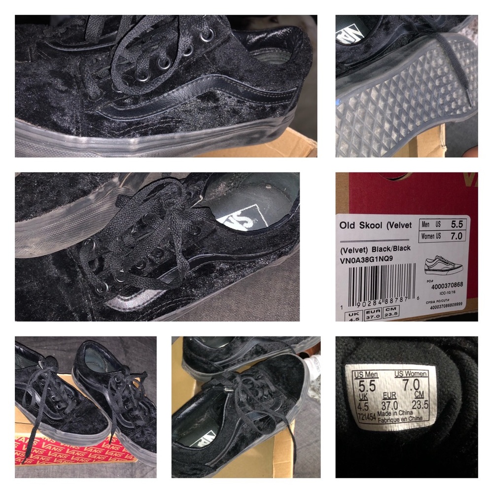 Vans Shoes | Vans Old Skool Velvet Black/Black